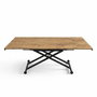 Hanah Home Mesa de Comedor Extensible Pino y Negro